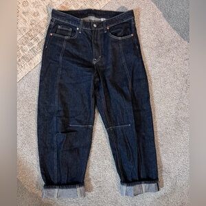 H&M Women’s dark blue barrel jeans